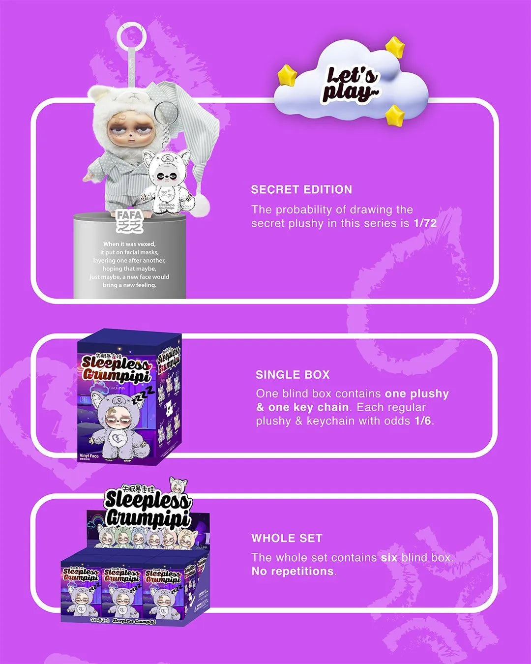 Sleepless Grumpipi Vinyl Face Plush Doll