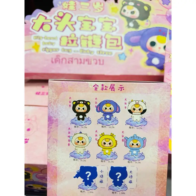 Baby Three Big Head Baby Zipper Bag Plush Series – Blind Box - Surprey