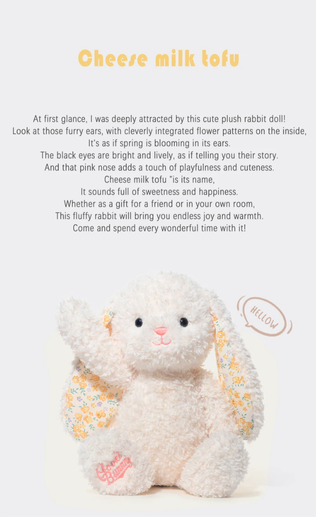 Jooki Original YUMMY RABBIT Cheese Milk Tofu Plush