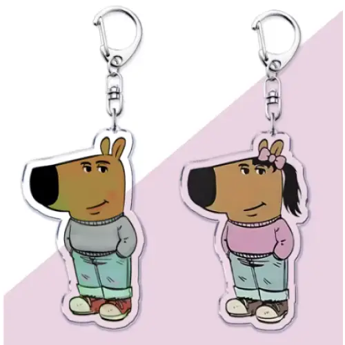 Just A Chill Guy and Girl Keychain - Surprey