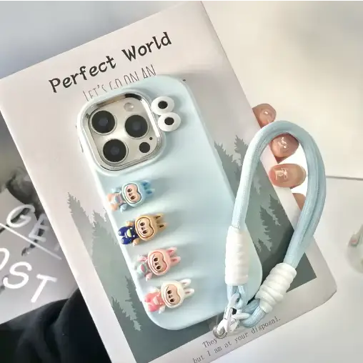 Labubu Mobile Phone Case With Carrying Strap - Surprey