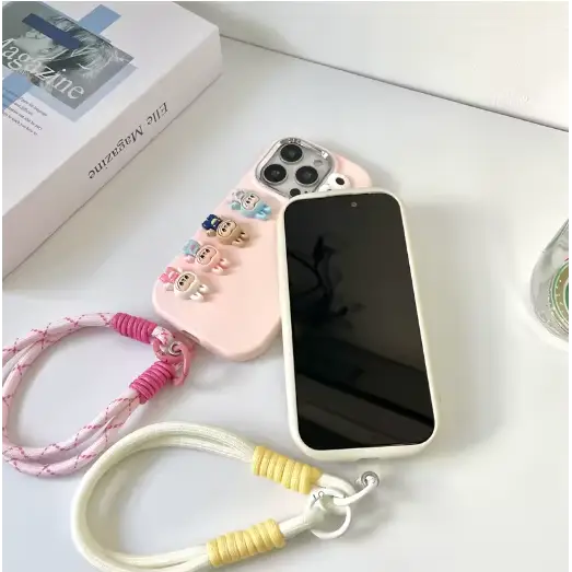 Labubu Mobile Phone Case With Carrying Strap - Surprey