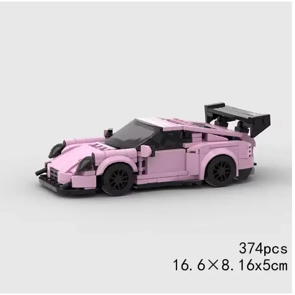 Porsche 911 GT3 Pink Edition building block car - Surprey