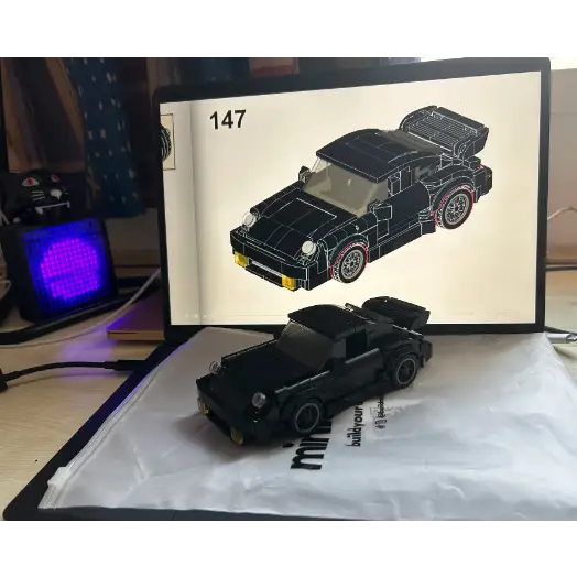 Porsche 911 Turbo Wangan Midnight Black building block car - Surprey