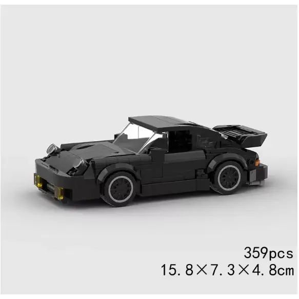 Porsche 911 Turbo Wangan Midnight Black building block car - Surprey