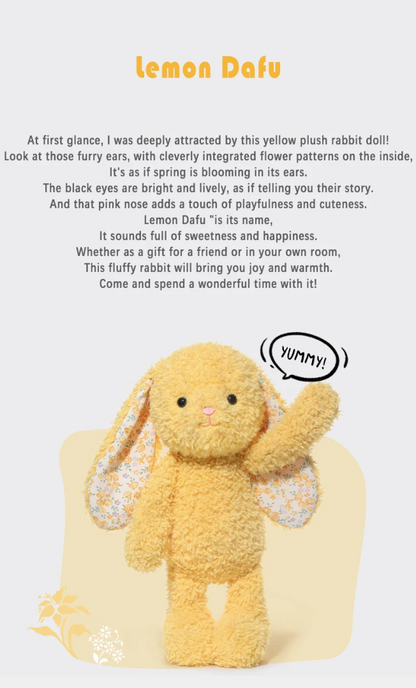 Jooki original délicieux lapin citron dafu peluche