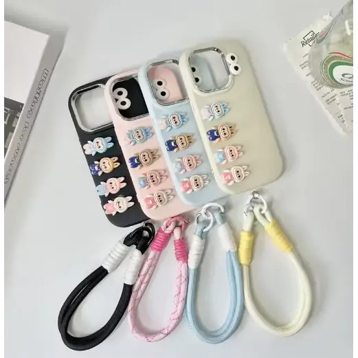 Labubu Mobile Phone Case With Carrying Strap - Surprey