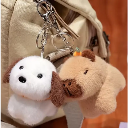 Plush keychains – Capybara, dog & cat - Surprey